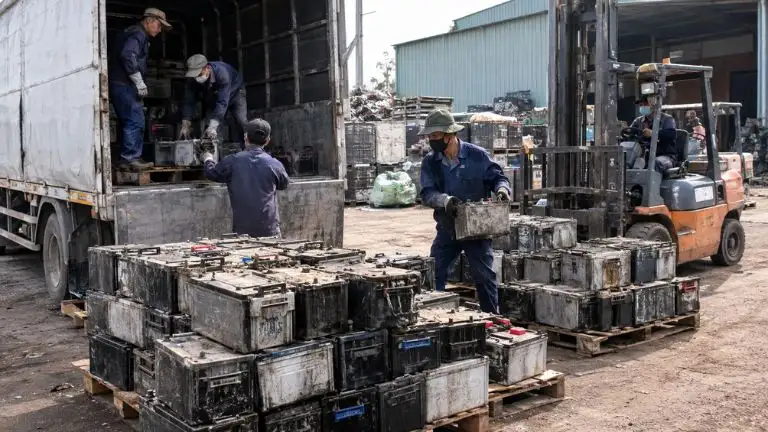 Thu mua lô ắc quy chì cũ về bãi
